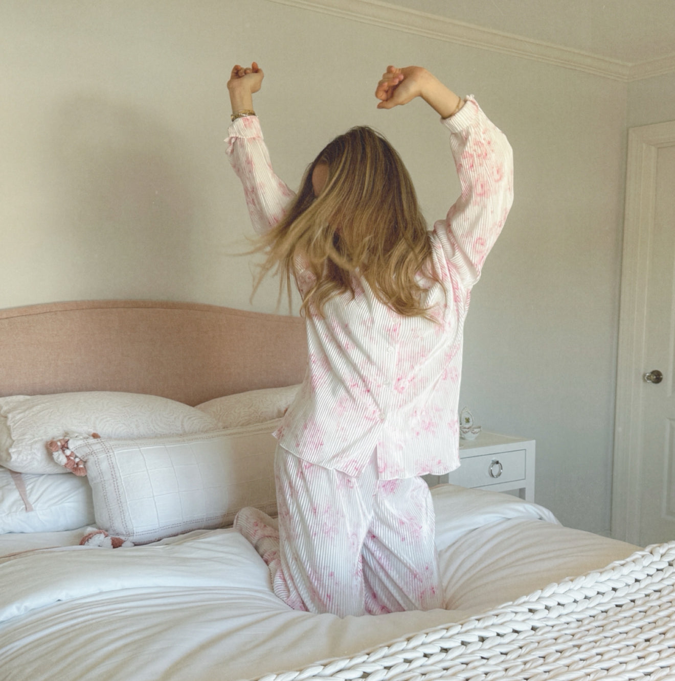 Waverles Pleated Pant Set in Pink Floral