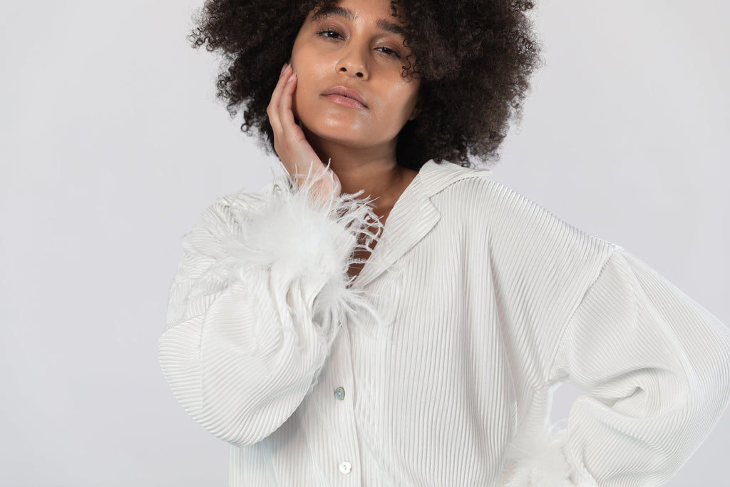 Waverles Pleated Pant Bridal Set in Dove