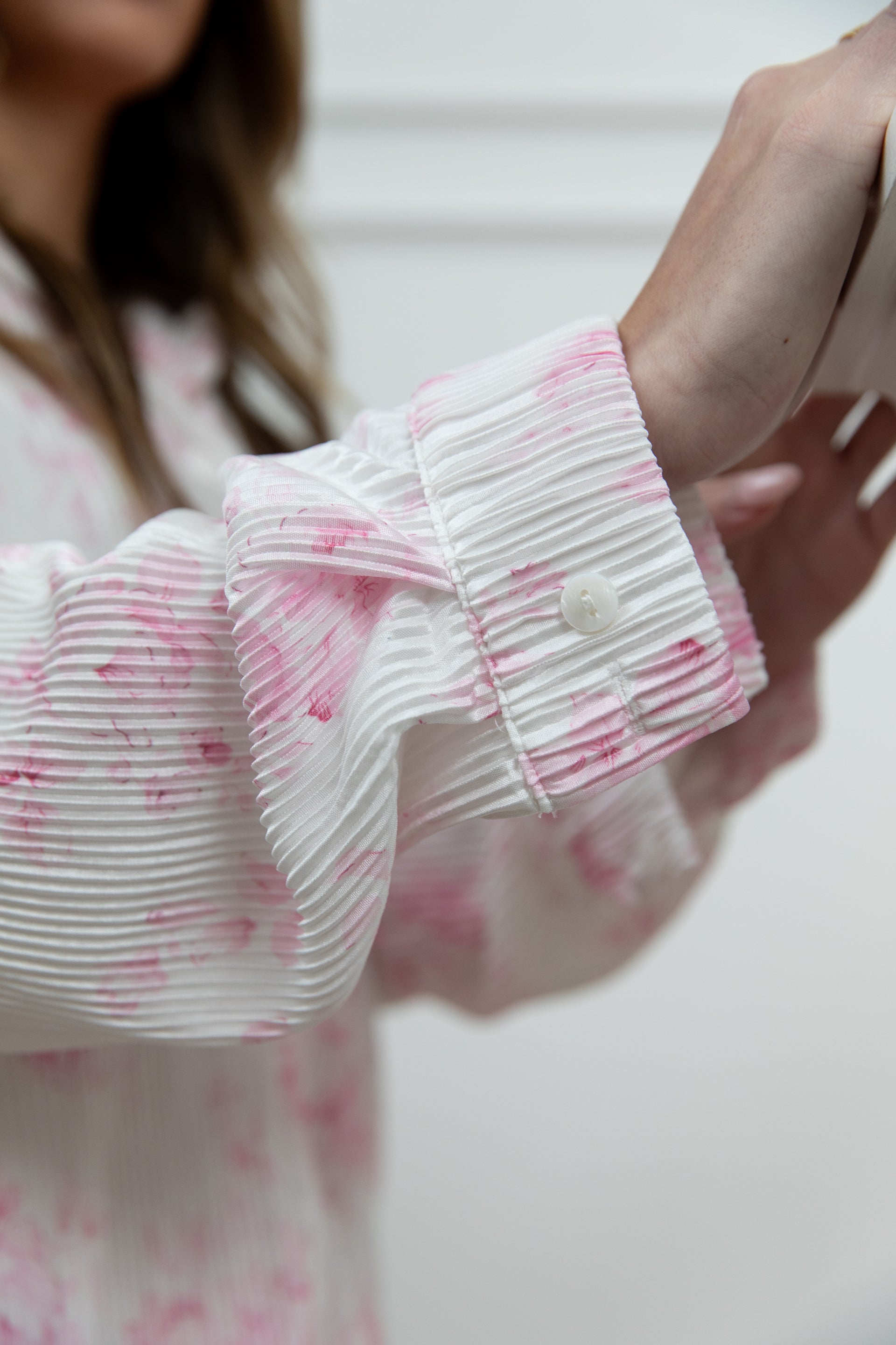 Waverles Pleated Pant Set in Pink Floral