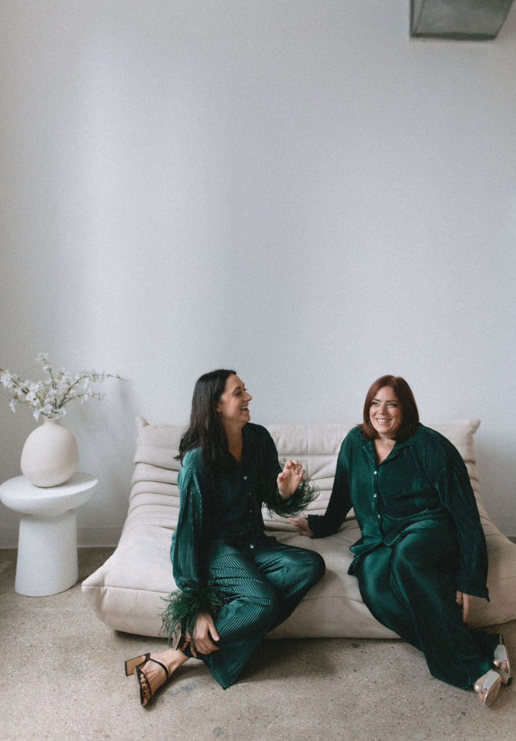 Waverles Pleated Pant Set in Evergreen