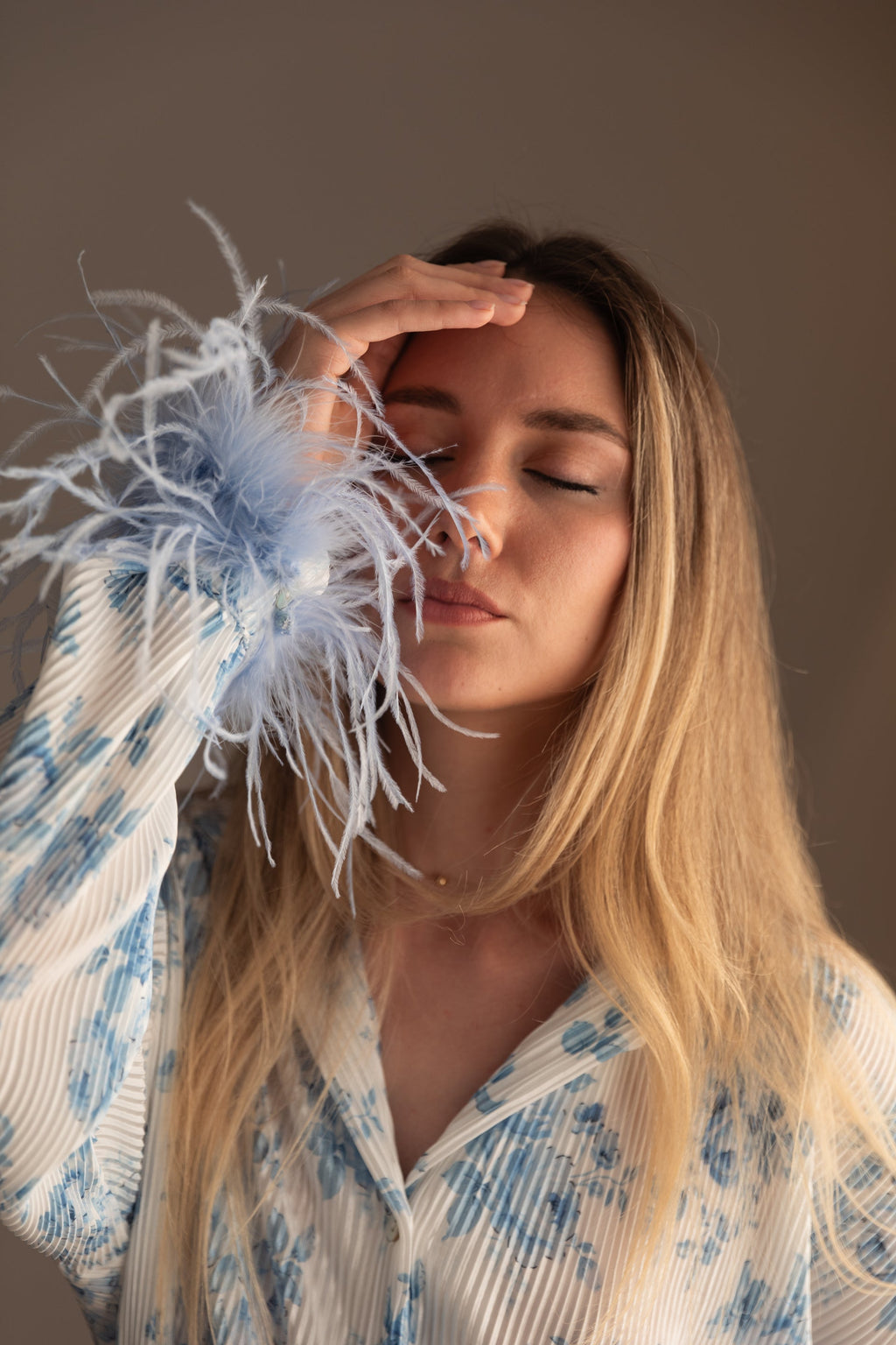 Waverles Pleated Pant Set in Blue Floral
