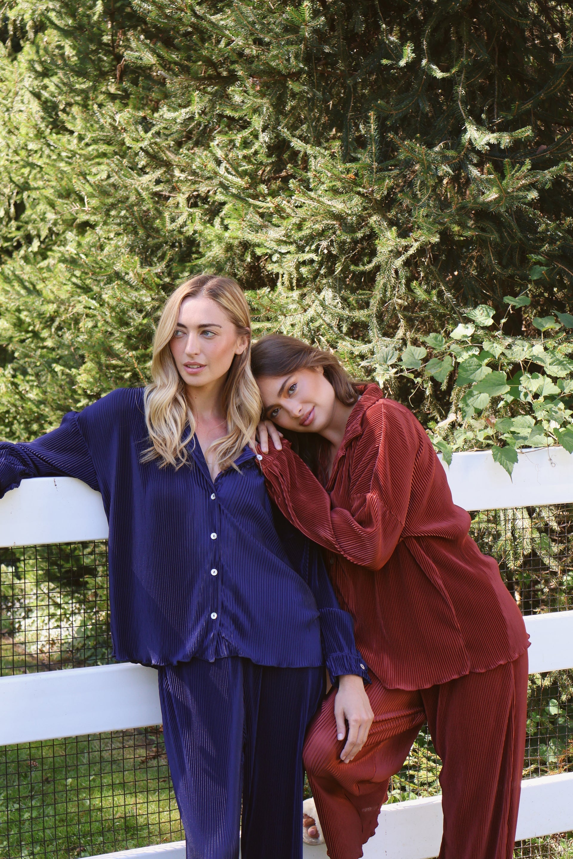 Waverles Pleated Pant Set in Copper