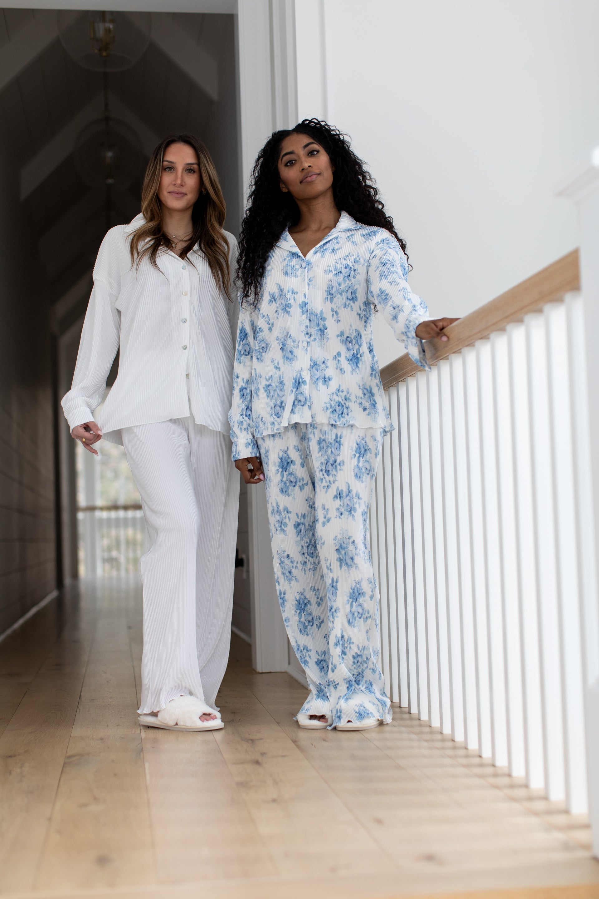 Waverles Pleated Pant Set in Blue Floral